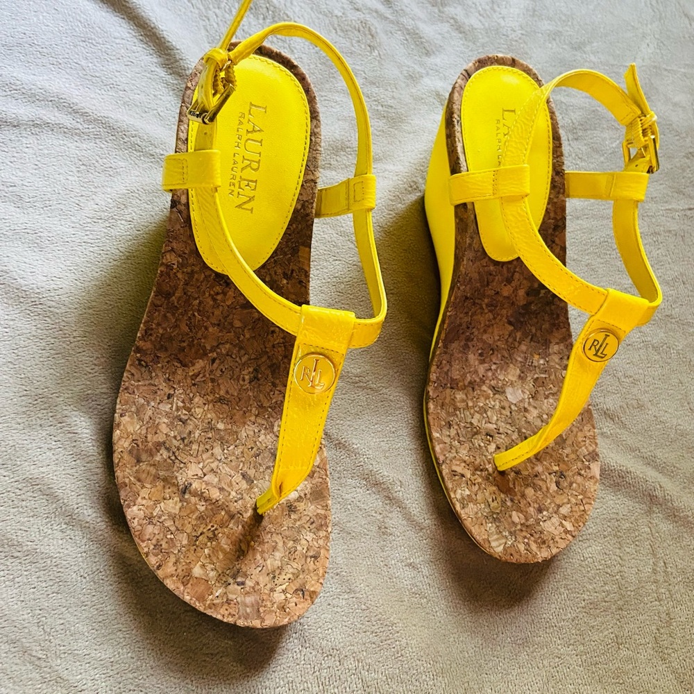 Ralph Lauren Yellow Wedges